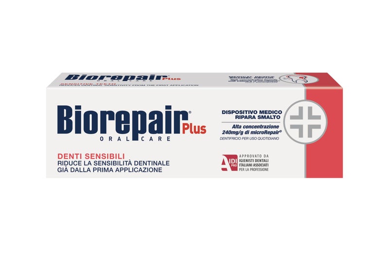 Biorepair Sensitive Teeth Daily Toothpaste - 2.54 Fluid Ounces (75ml) Tubes (Pack of 2) [ Italian Import ] - Image 1